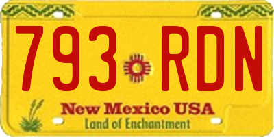 NM license plate 793RDN