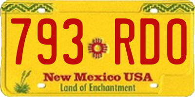 NM license plate 793RDO