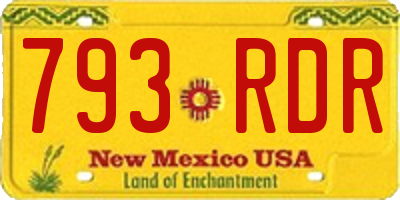 NM license plate 793RDR