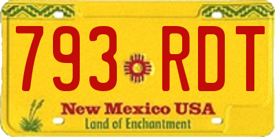 NM license plate 793RDT