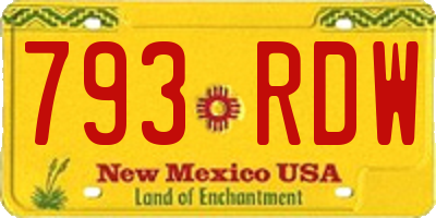 NM license plate 793RDW