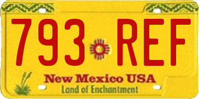 NM license plate 793REF