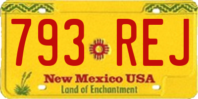 NM license plate 793REJ