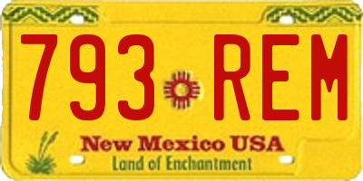 NM license plate 793REM