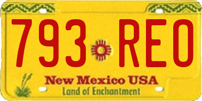 NM license plate 793REO