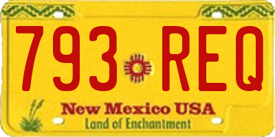NM license plate 793REQ