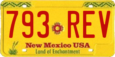 NM license plate 793REV