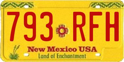 NM license plate 793RFH