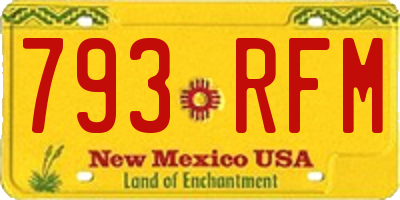 NM license plate 793RFM