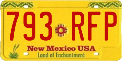 NM license plate 793RFP