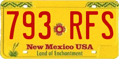 NM license plate 793RFS