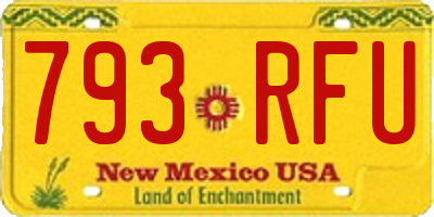 NM license plate 793RFU