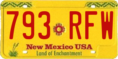 NM license plate 793RFW