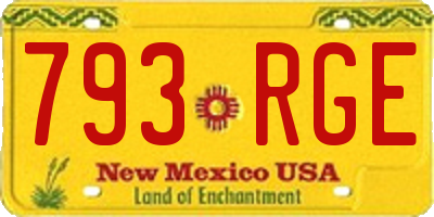 NM license plate 793RGE