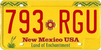 NM license plate 793RGU