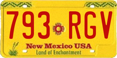 NM license plate 793RGV