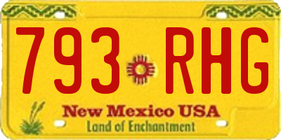 NM license plate 793RHG