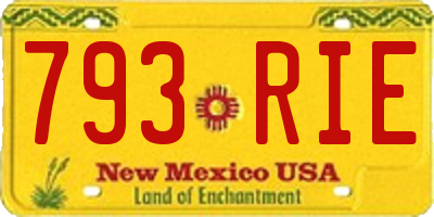 NM license plate 793RIE
