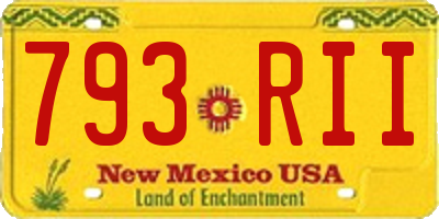 NM license plate 793RII