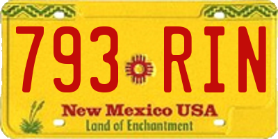 NM license plate 793RIN