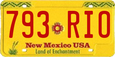 NM license plate 793RIO