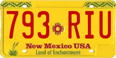 NM license plate 793RIU