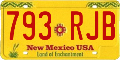 NM license plate 793RJB