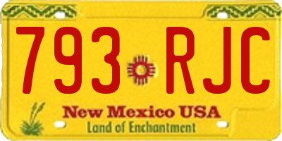 NM license plate 793RJC