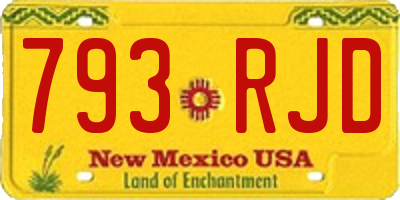 NM license plate 793RJD