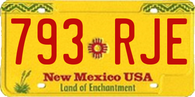 NM license plate 793RJE