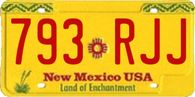 NM license plate 793RJJ
