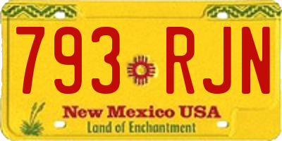NM license plate 793RJN