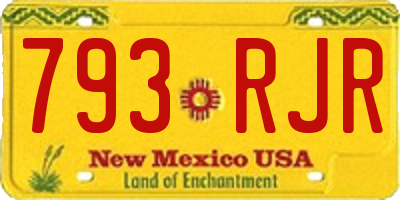 NM license plate 793RJR