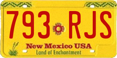 NM license plate 793RJS