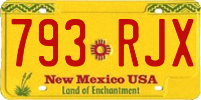 NM license plate 793RJX