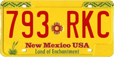 NM license plate 793RKC