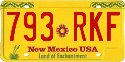 NM license plate 793RKF