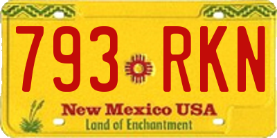 NM license plate 793RKN