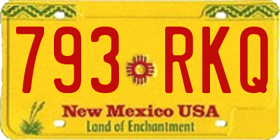 NM license plate 793RKQ