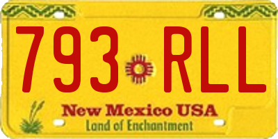 NM license plate 793RLL