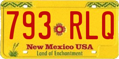 NM license plate 793RLQ