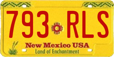NM license plate 793RLS