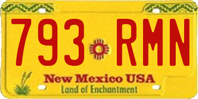 NM license plate 793RMN