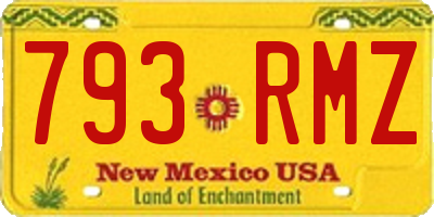 NM license plate 793RMZ
