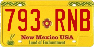 NM license plate 793RNB