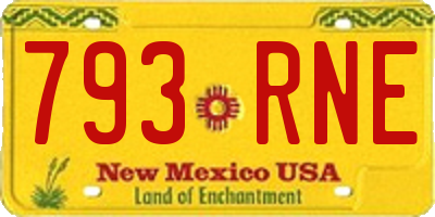 NM license plate 793RNE