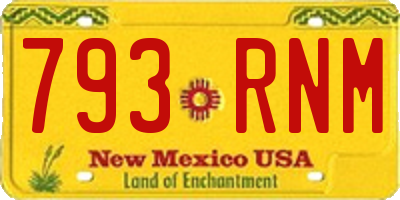 NM license plate 793RNM