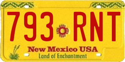 NM license plate 793RNT