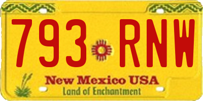 NM license plate 793RNW
