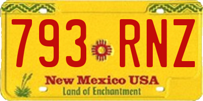 NM license plate 793RNZ